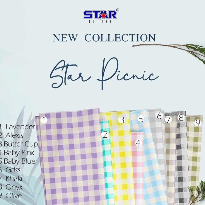 Bahan Kain Sprei Star Meteran - STAR PICNIC