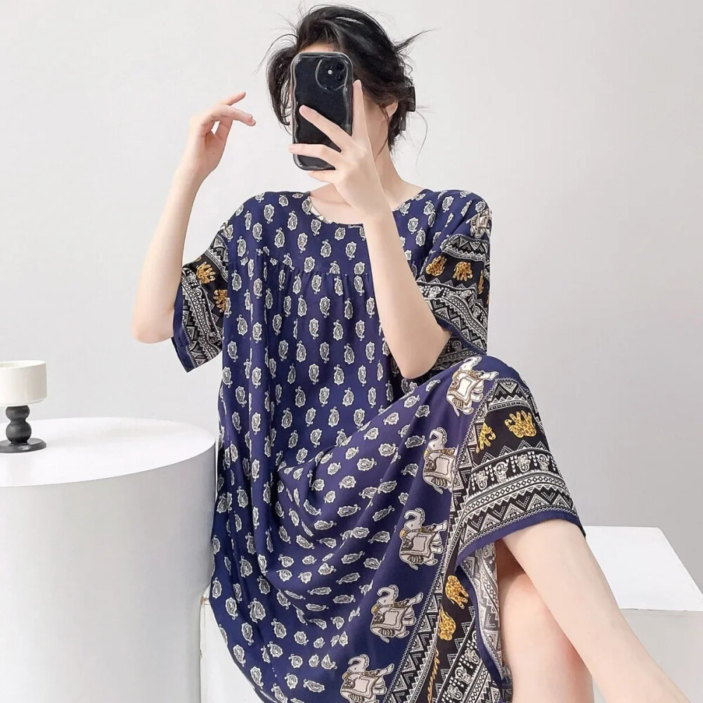 FADFAD Gaun midi daster lengan pendek motif terbaru minimalis