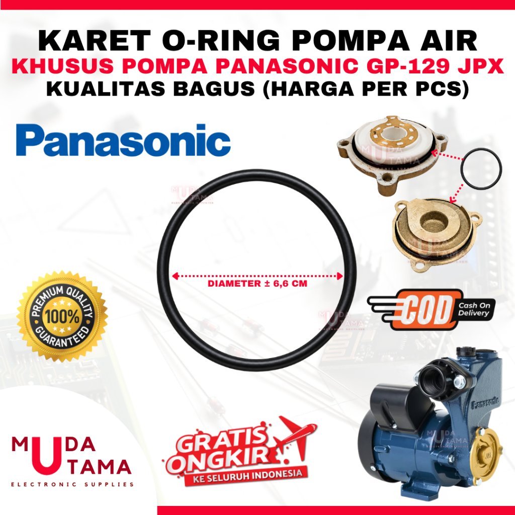 SEAL O-RING IMPELLER POMPA AIR PANASONIC GP129JPX GP 129 JPX - KARET SEAL POMPA AIR PANASONIC GP 129