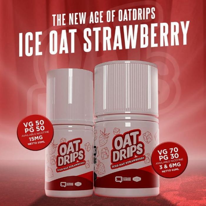 Oat Drips V8 Iced Oat Strawberry 60ML by Steam Queen Juice x JVS
