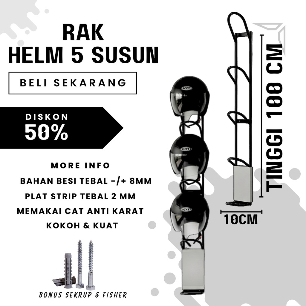 GANTUNGAN HELM DINDING RAK PENYIMPANAN HELM Rak Helm Dinding Gantung