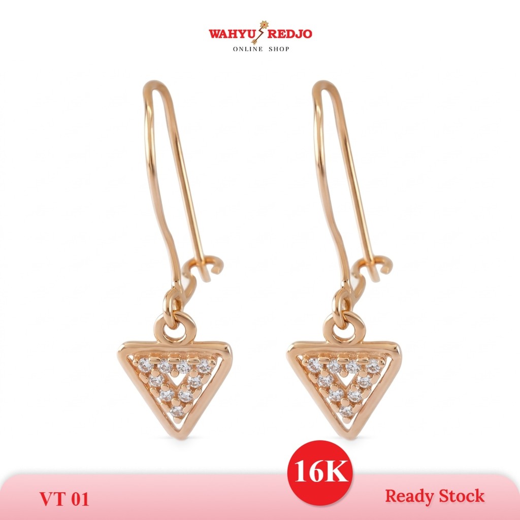 WAHYU REDJO - ANTING EMAS 16K  MODEL GONDEL SEGI3 MATA TIMELESS & DAILYWEAR (NON PMR)