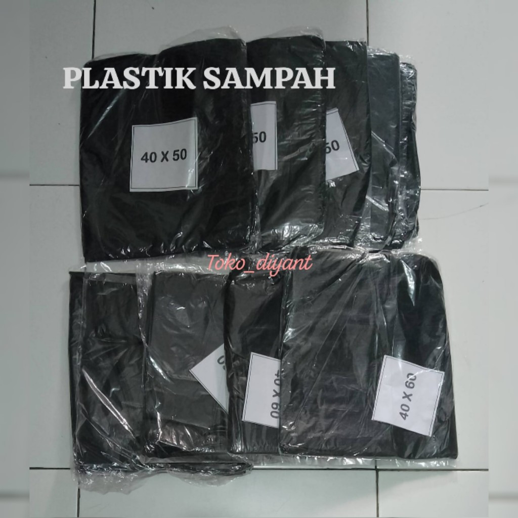 KANTONG PLASTIK SAMPAH 40X60-40X50-50x75-60x100 HITAM KUAT / KANTONG PLASTIK SAMPAH