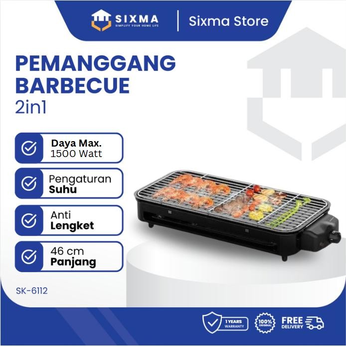 PROMO  Pemanggang BBQ Elektrik Panggangan BBQ Sixma SK-6112