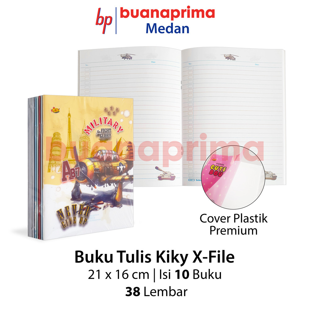 

Buku Tulis X-FILE KIKY 38 Lembar isi 10 Buku Notebook Sekolah Cover Plastik Premium