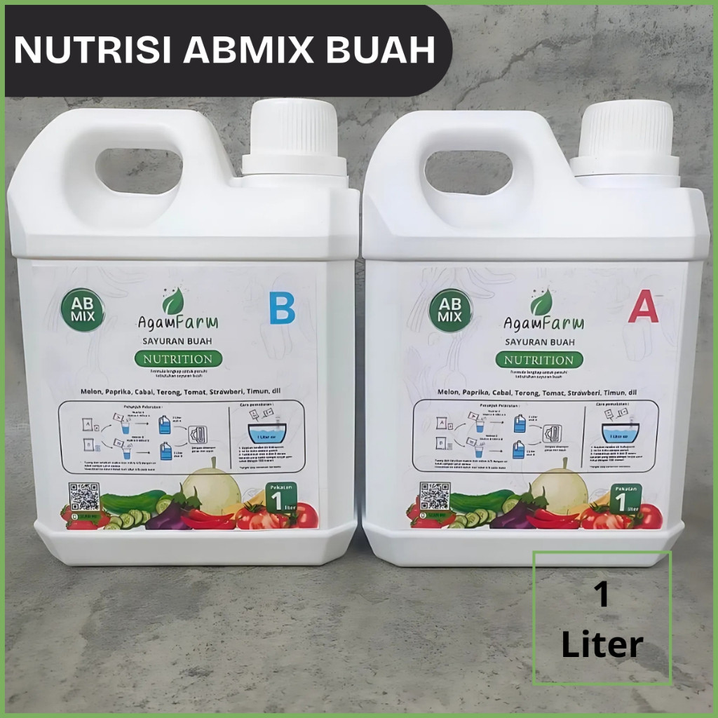 Nutrisi hidroponik Ab mix sayuran Buah Cair 1 Liter