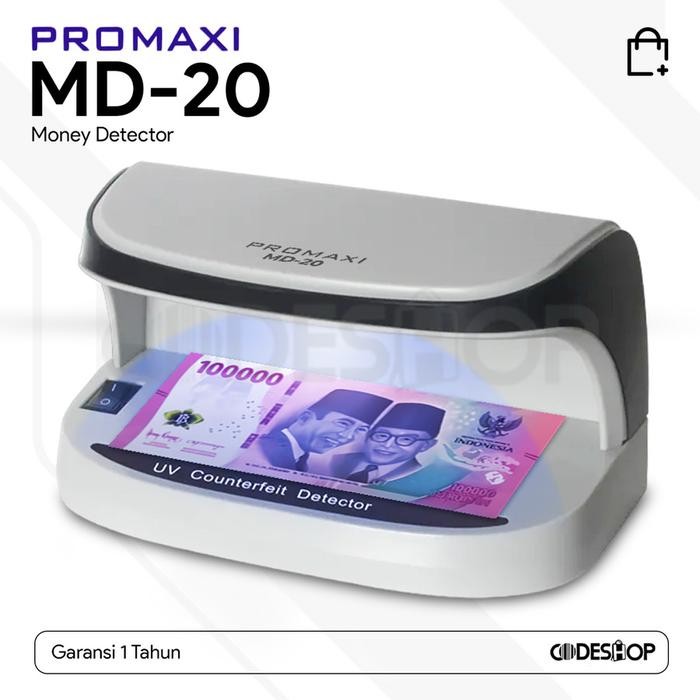 Promaxi MD-20 Money Detector Mesin Pendeteksi Uang P4lsu MD20 UV LED - Promaxi MD20