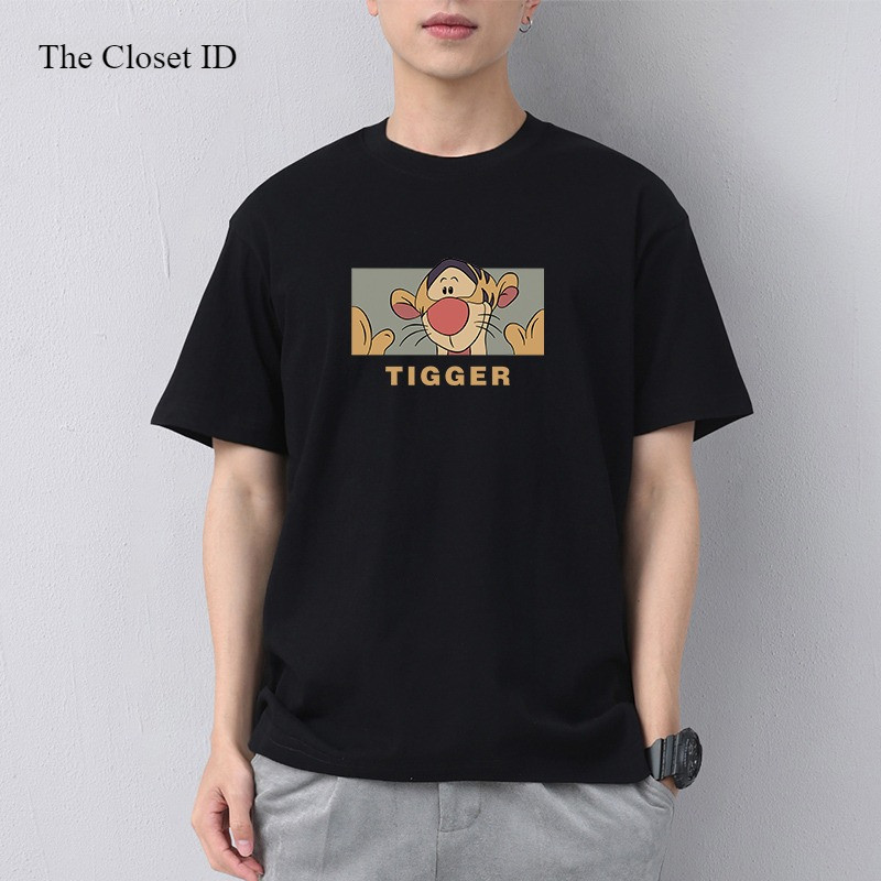 [Kaos Distro Pria]Kaos Nostalgia Retro Tigger & Winnie the Pooh - Santai dan Cocok untuk Semua Gaya 