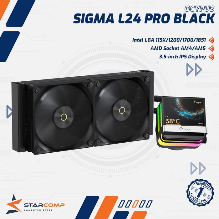 OCYPUS SIGMA L24 PRO Black Heatsink 240mm 3.5-inch IPS Display CPU Liquid Cooler