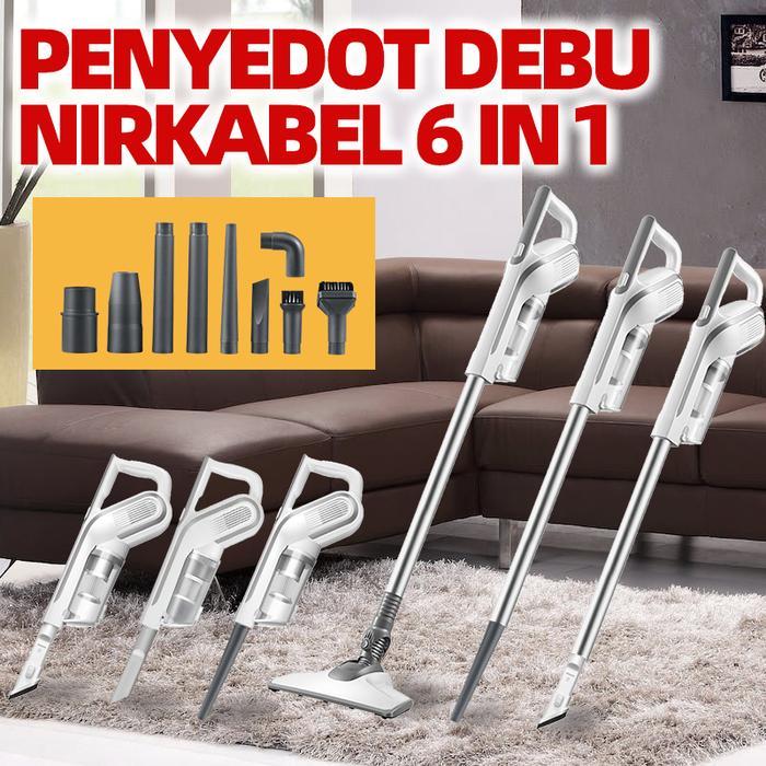 LAHOME Penyedot Debu Rumah Tangga 6 In 1 Genggam Vakum Tungau Debu Mobil Hewan Peliharaan Penyedot D