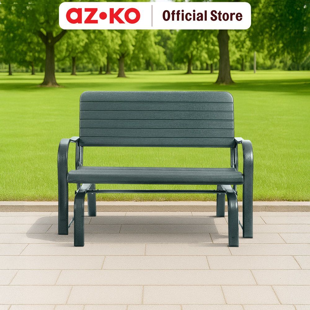 AZKO Krisbow Kursi Ayun Taman 2 Seater - Hijau Tua Swing Chair Bangku Ayunan Outdoor Furniture Garde
