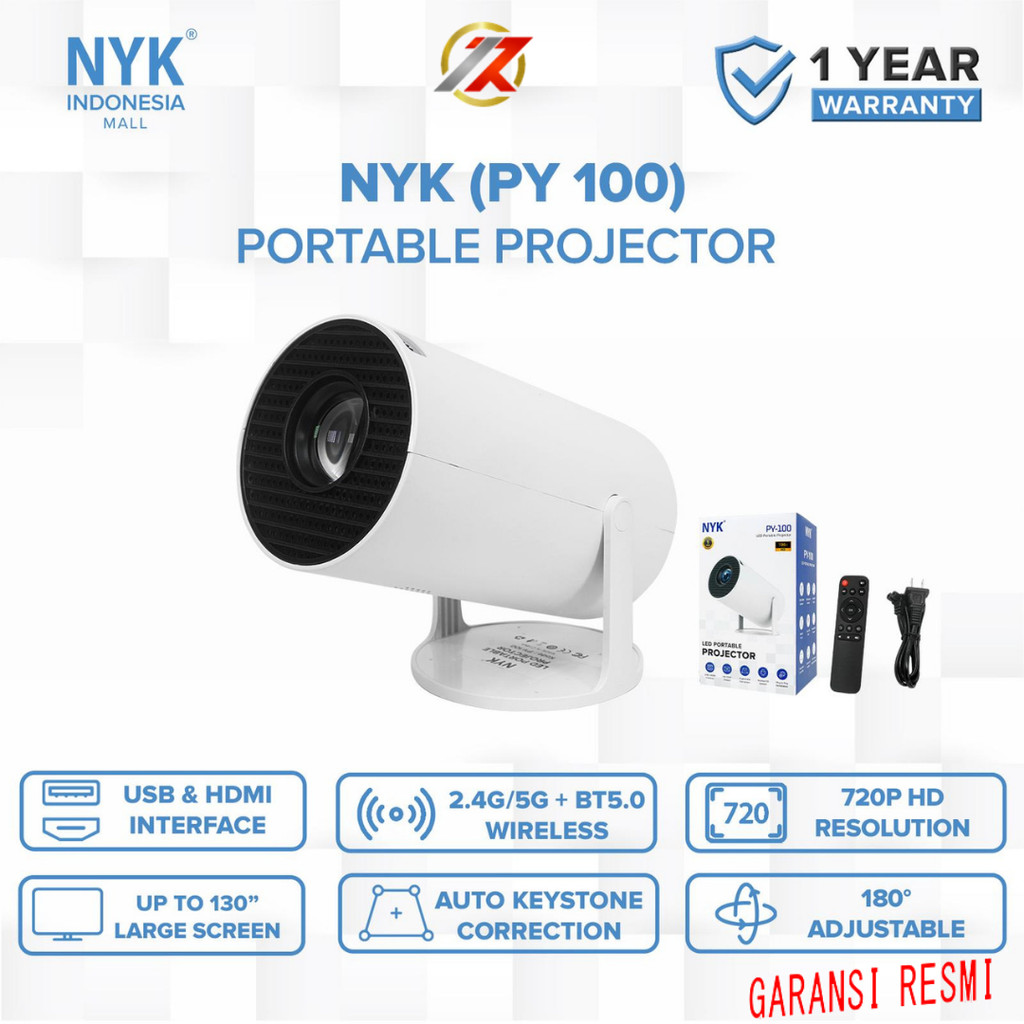 NYK PY-100 PROJECTOR MINI SMART ANDROID | PROYEKTOR MINI ANDROID NYK PY 100