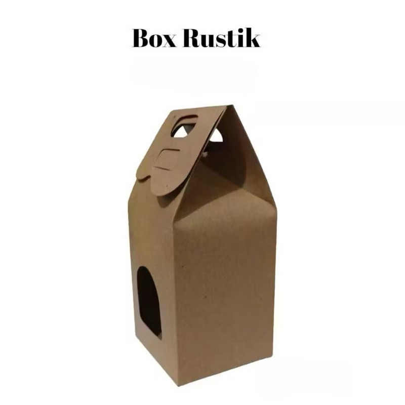 Box Tenteng Kraft Coklat Polos,  25 pcs