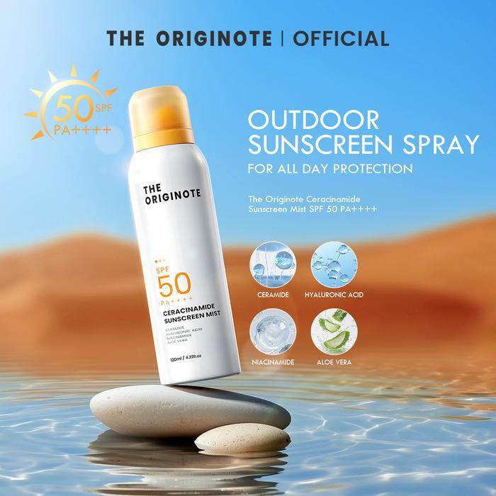The Originote Ceracinamide Sunscreen Mist 120ml SPF 50 PA++++ Perawatan Wajah Facial Sunblock waterp