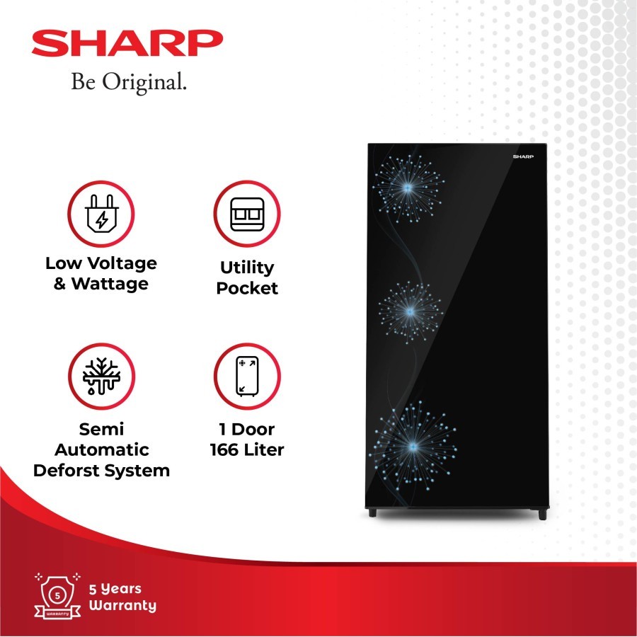 Sharp Kulkas 1 Pintu 157 Liter SJ-X187MG / SJX 187 MG Shine Dandelion Series