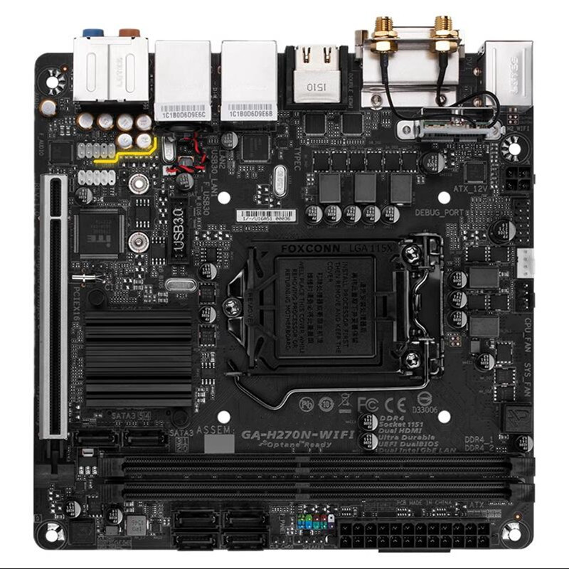 Original For Gigabyte H270N-WIFI 17*17mini itx computer motherboard CPU dual network port wireless N
