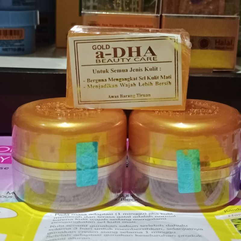 Paket Cream a Dha Gold/a-Dha Pink/a-Dha Hijau Original Pot Timbul | Cream a-Dha Gold/a-dha Pink/a-dh