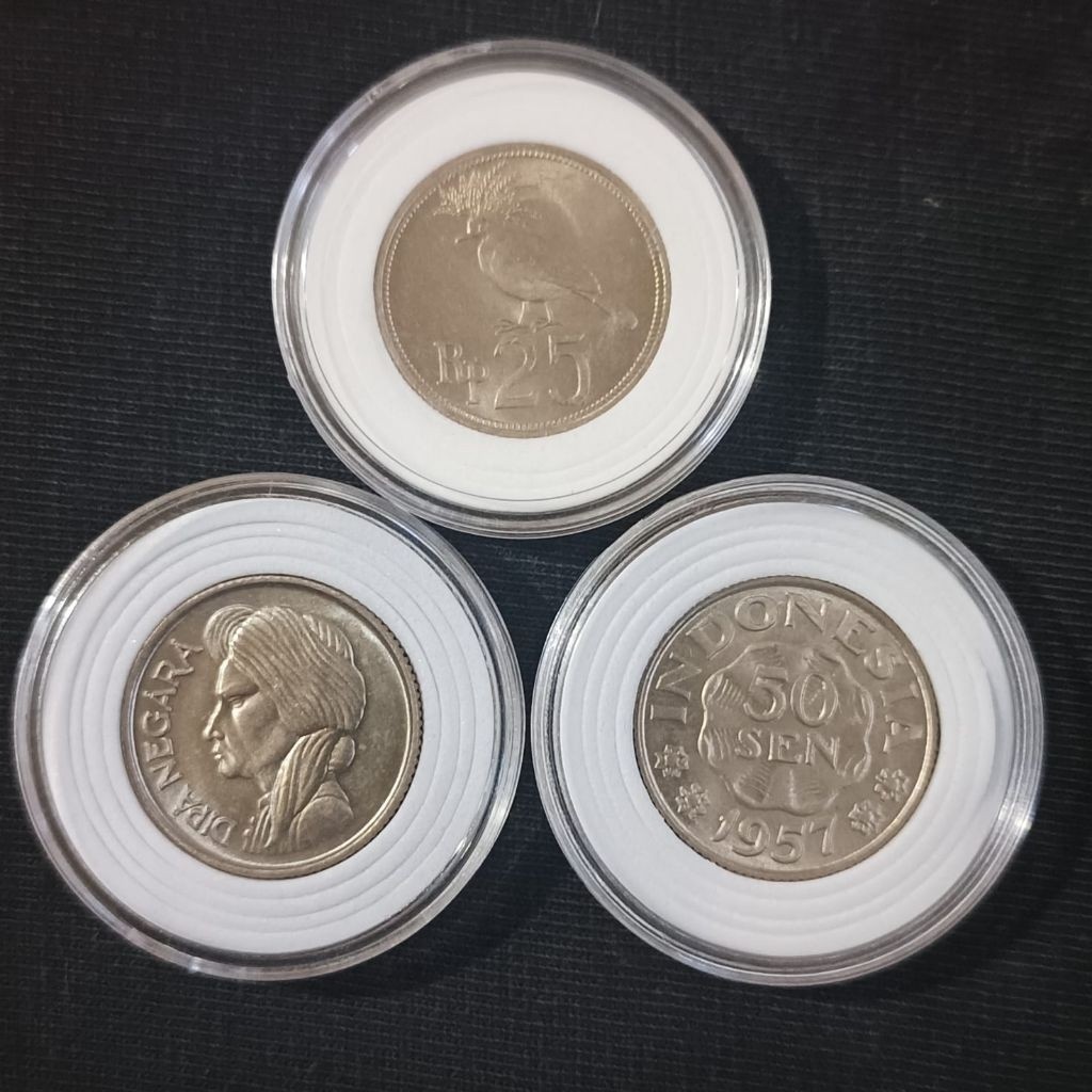 CL5 25 Rupiah dan 26 Rupiah  +  capsul tahun 1971 (kombinasi 50sen) Original