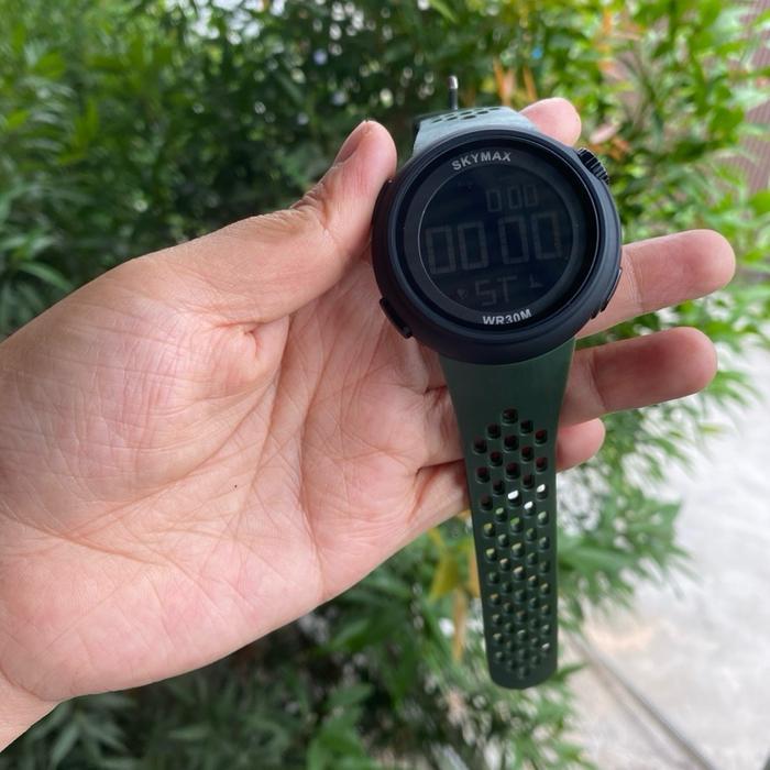 [  2s0phj5gqo ]  ||  SKYMAX Jam Tangan Digital Unisex Anti Air WR30M dengan Alarm Stopwatch Hari Bul