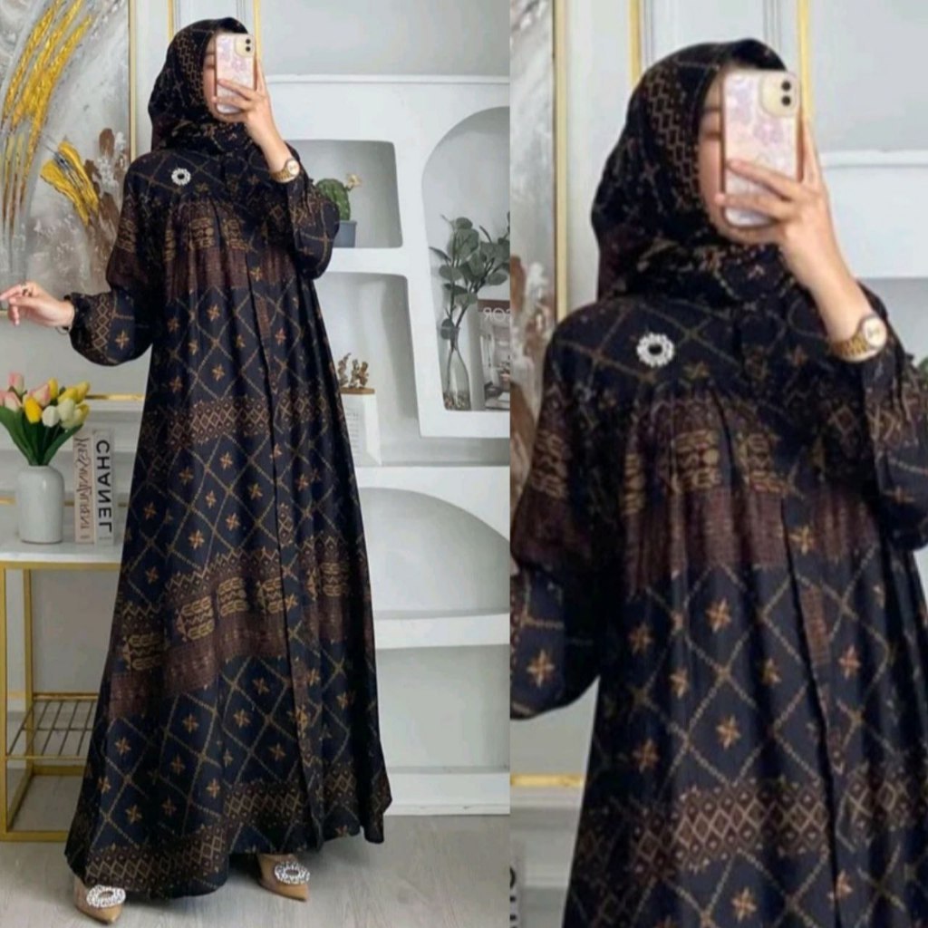 [TERMURAH] Gamis Bahan Rayon Diamond Premium Baju Wanita Lebaran Kekinian Model Baru Import Viral Me