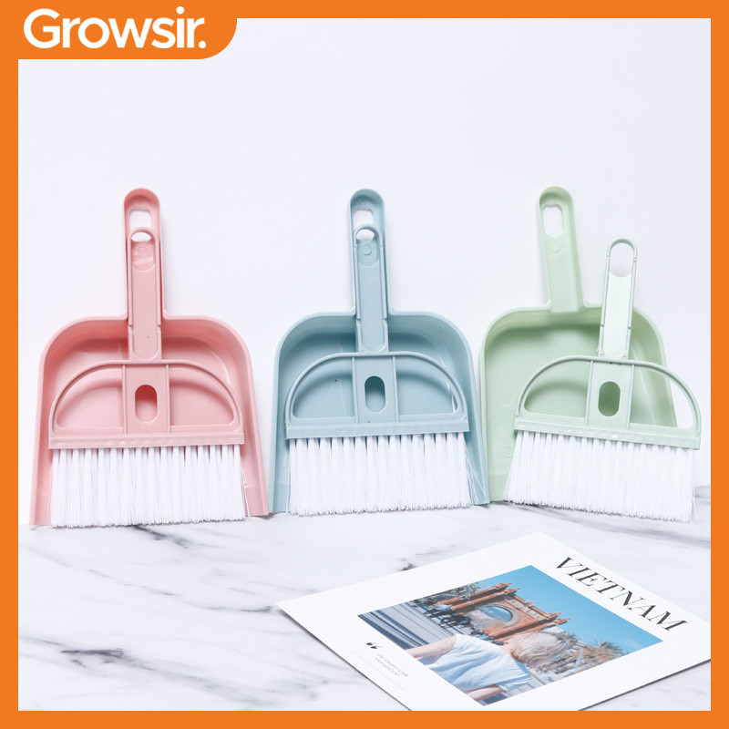 GROWSIR Set Sapu Pengki Mini Cocok untuk Mobil Meja Serbaguna Multifungsi | Mini Dustpan Set XY030