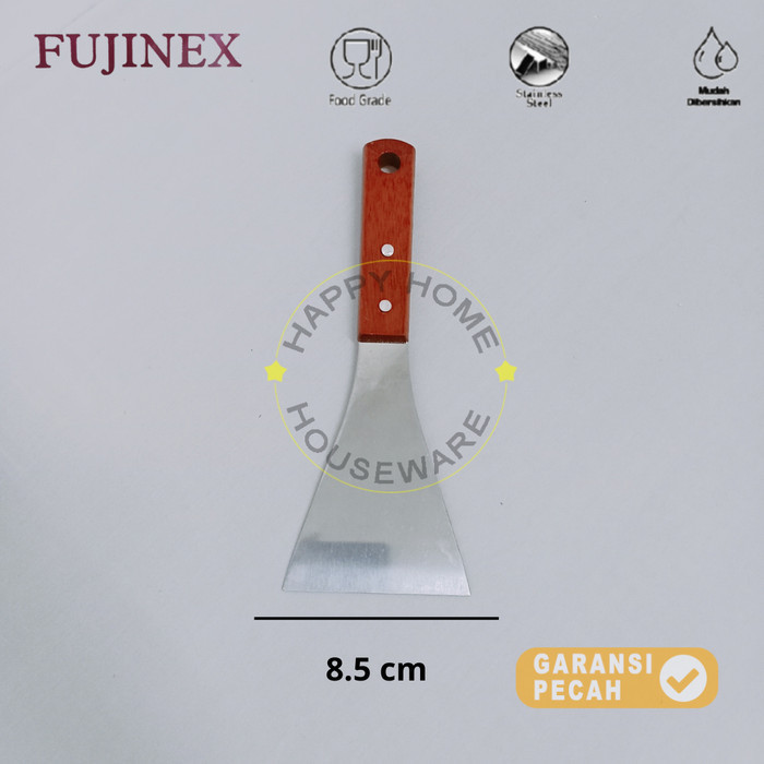 FUJINEX SPATULA PIZZA STAINLESS STEEL | SPATULA TEPPANYAKI | SPATULA MARTABAK GG KAYU NO.2