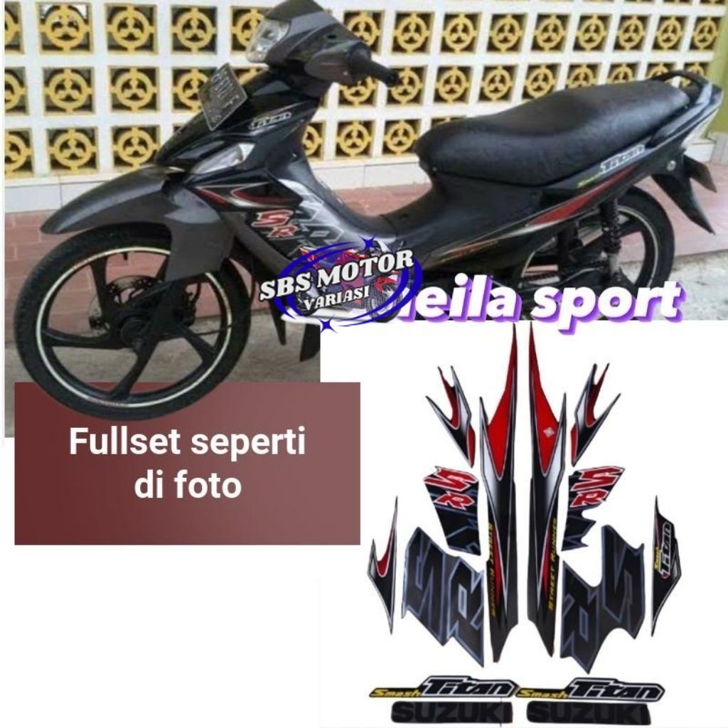 STICKER / STRIPING SET SMASH TITAN HITAM