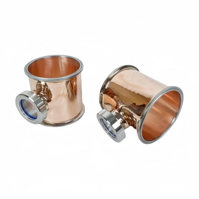 6"OD167mm/6.5"OD183mm Copper Tri-Clamp Sight Glass Union Tee,Distillation Lens Column For HomeBrewin