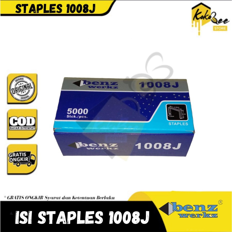 Isi Staples Tembakan Angin 1008J Benz Werkz - Isi Steples 8mm 1008J - BENZ WERKZ / Isi stapler temba