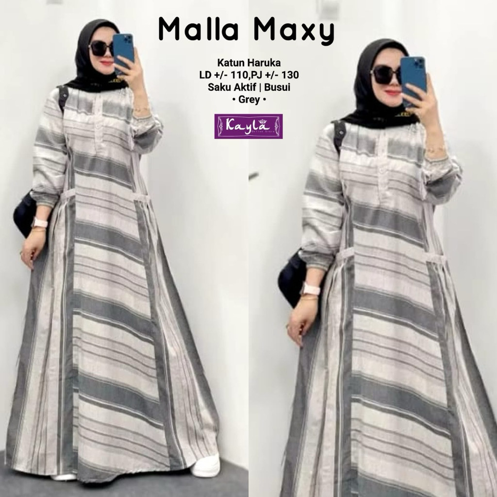 Malla Maxy  Kayla Maxi Dress Haruka Simple Best Seller alya store