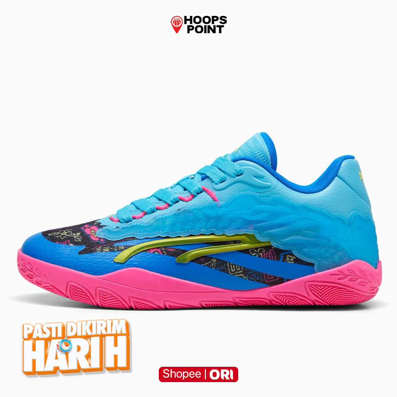 HOOPS POINT Sepatu Basket Wanita Puma Wmns Stewie 3 X Tokyo Nights Bright Aqua Original 38007001