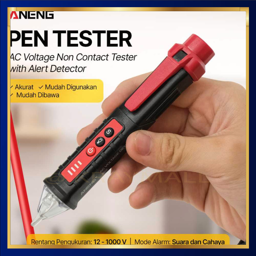 Tespen Tester Non Contact AC Voltage Alert Detector 12-1000V - VD802