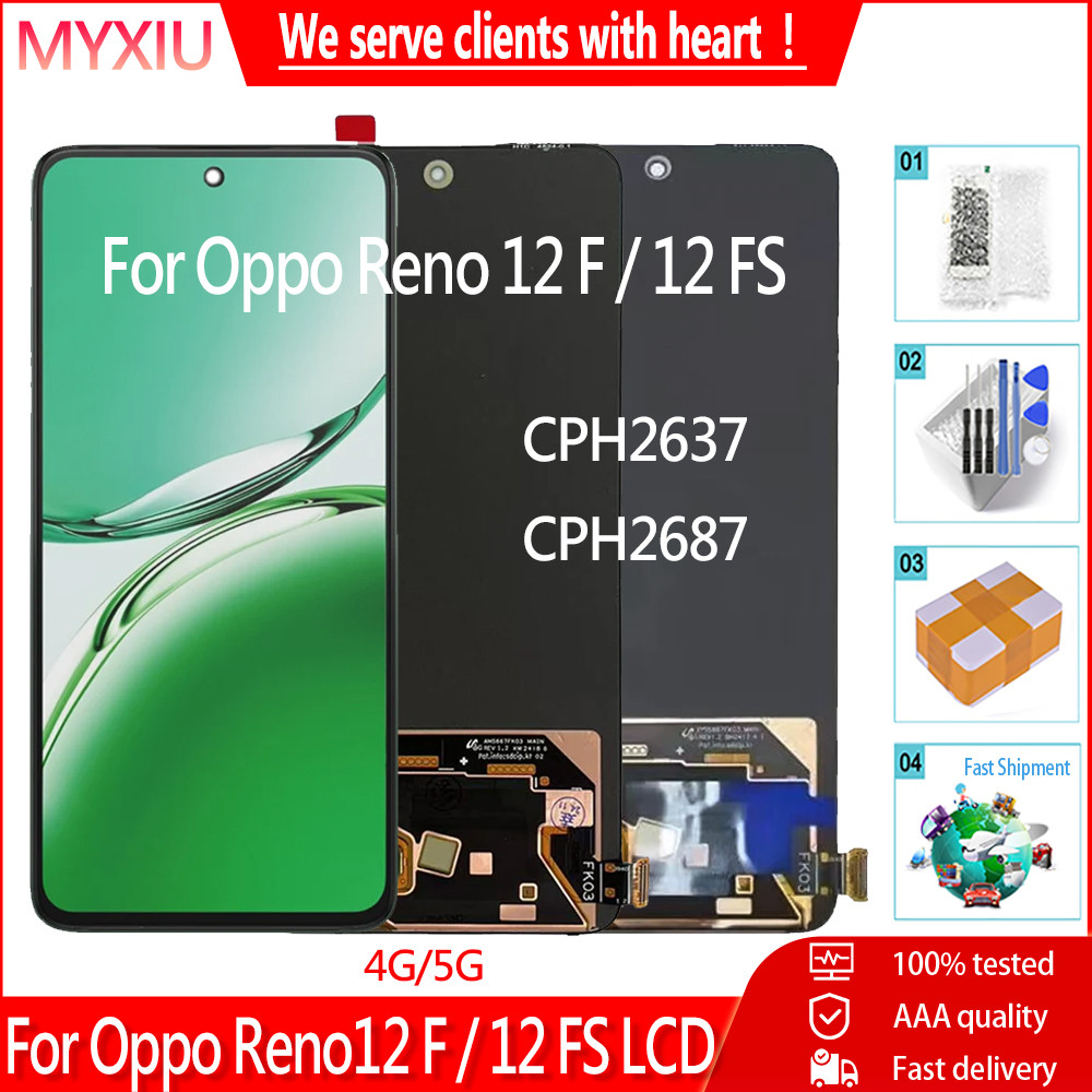 AMOLED For OPPO Reno 12F/12FS 4G 5G LCD splay Tou Screen Assembly Replacement For OPPO Reno 12 F CPH