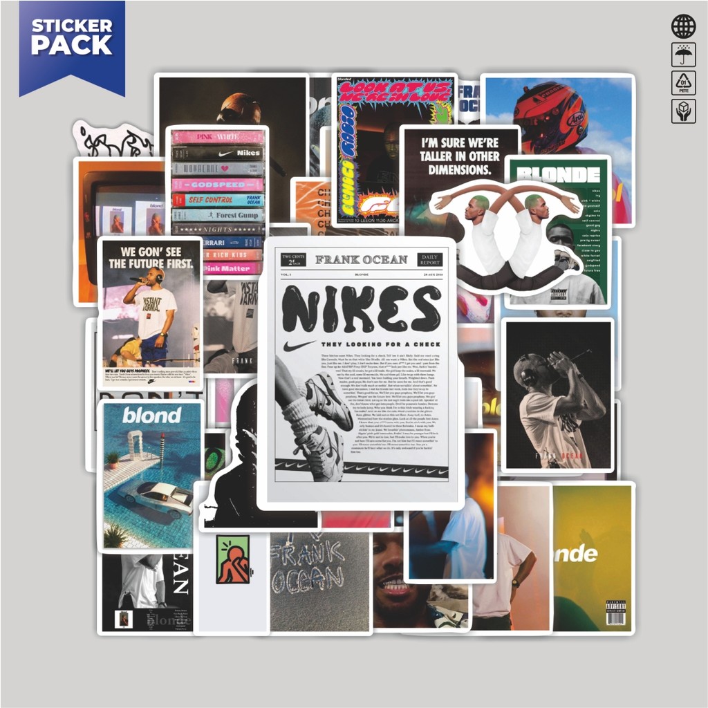 [100PCS]Stiker Pack Stiker Poster Frank Ocean V1 Aesthetic Vinyl Anti Air Dekorasi Sticker Laptop Bu