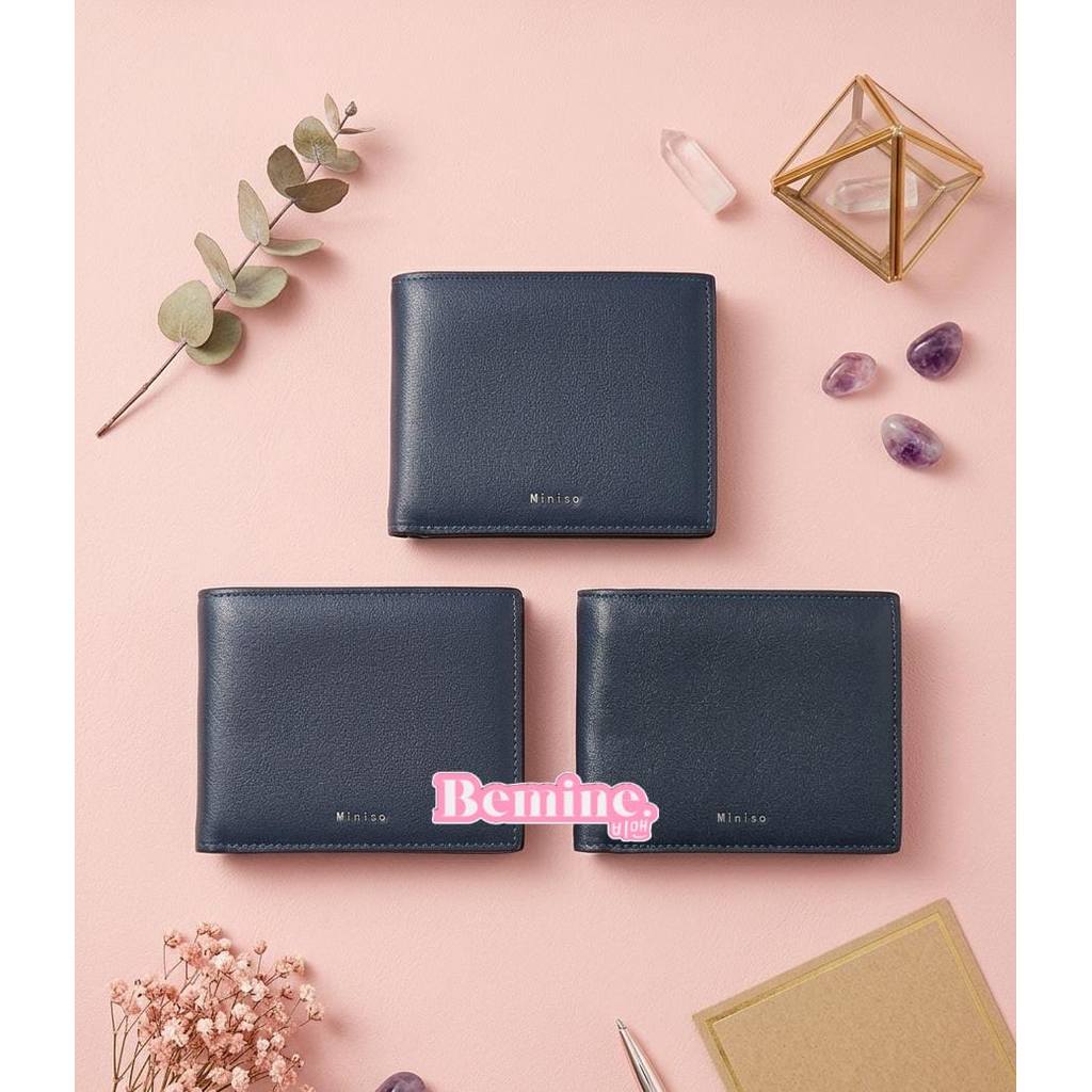 Miniso Men's Short Bifold Wallet Dompet Lipat Dua Pendek Pria Miniso PS