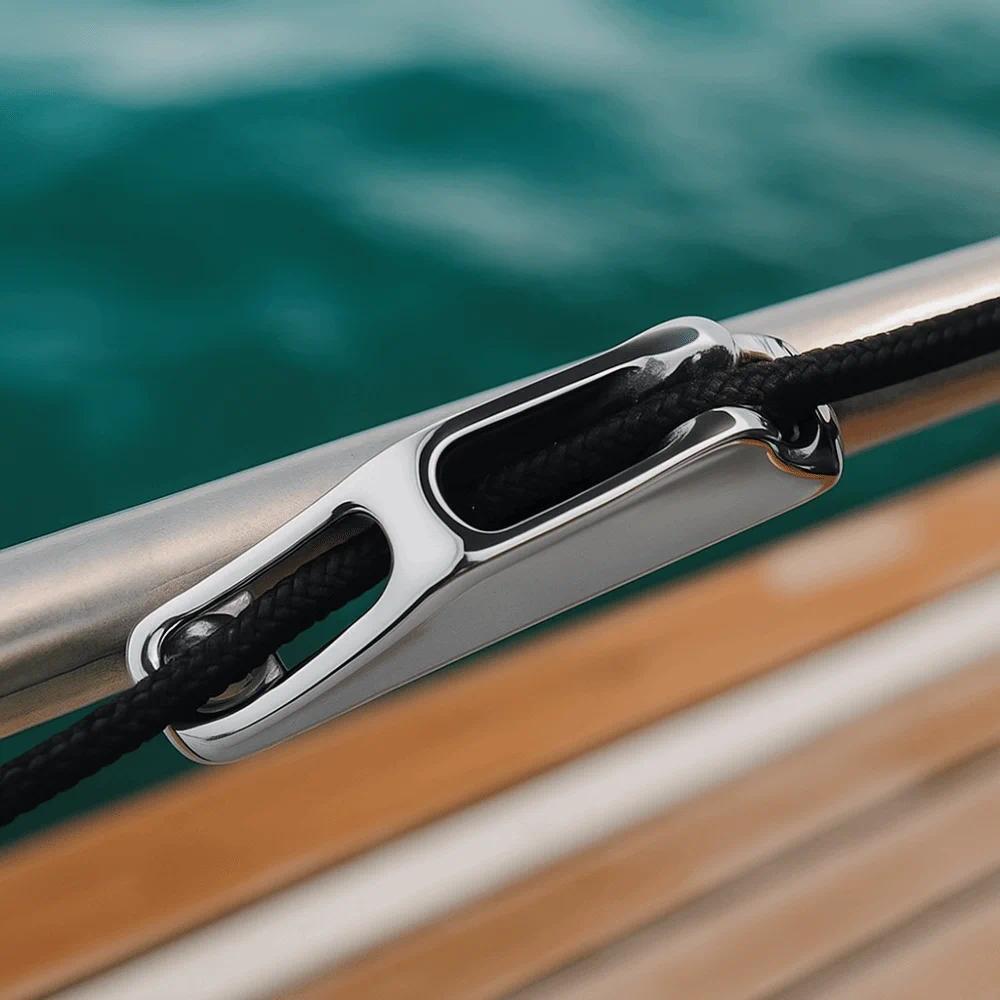 Rope Clamp 316 Stainless Steel Rope Cam Cleat Mirror Polish Durable Clam Cleat Heavy Duty Boat Moori