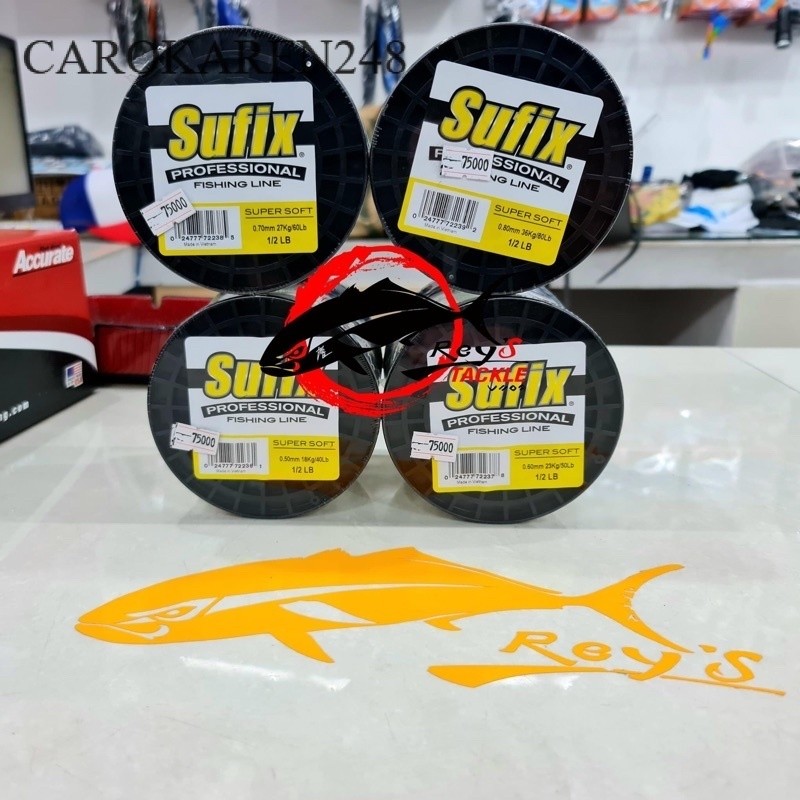 Senar Pancing Sufix Supersoft 1/2 Lb Spool Ukuran 40 50 60 80 Lb Fishing Line Transparan Diameter Ke