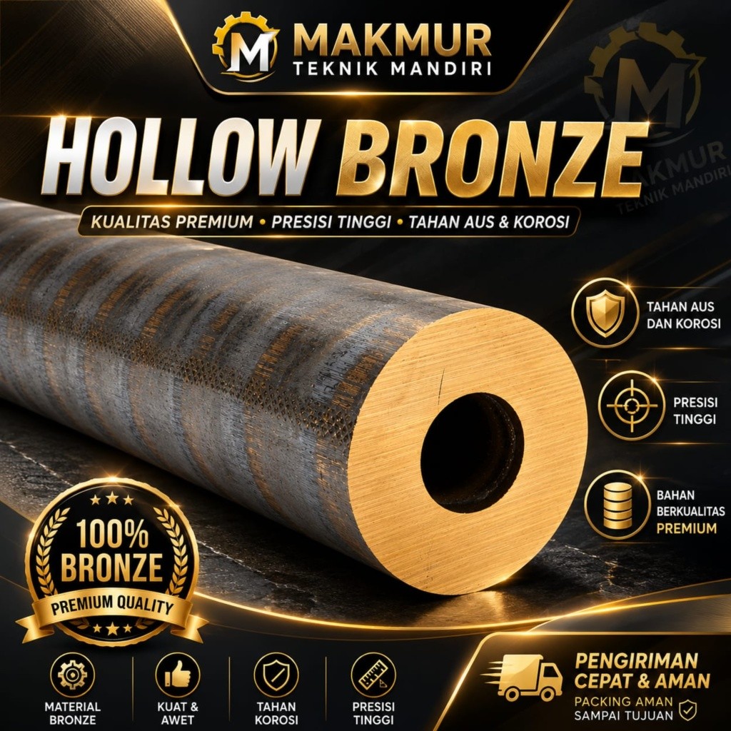 Hollow bronze OD 27mm ID 17mm x 100mm