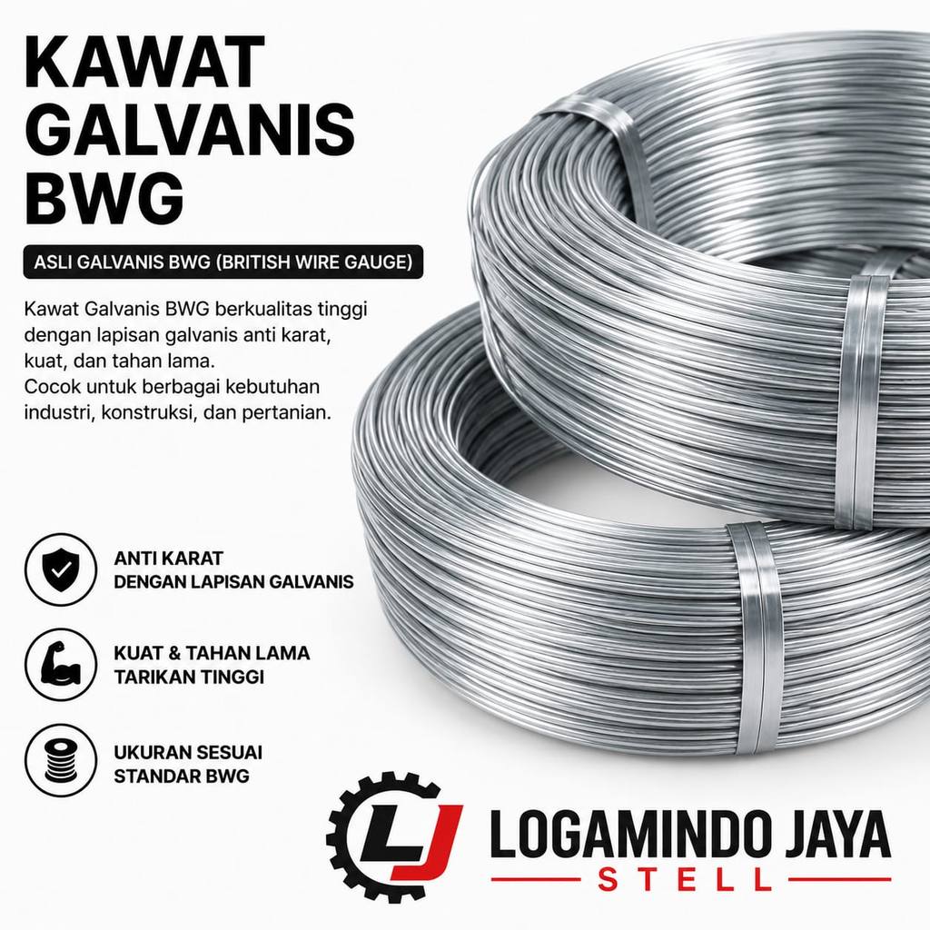 kawat galvanis bwg 6 bwg 8 bwg 10 bwg 12 bwg 14 bwg 16 per roll 50kg