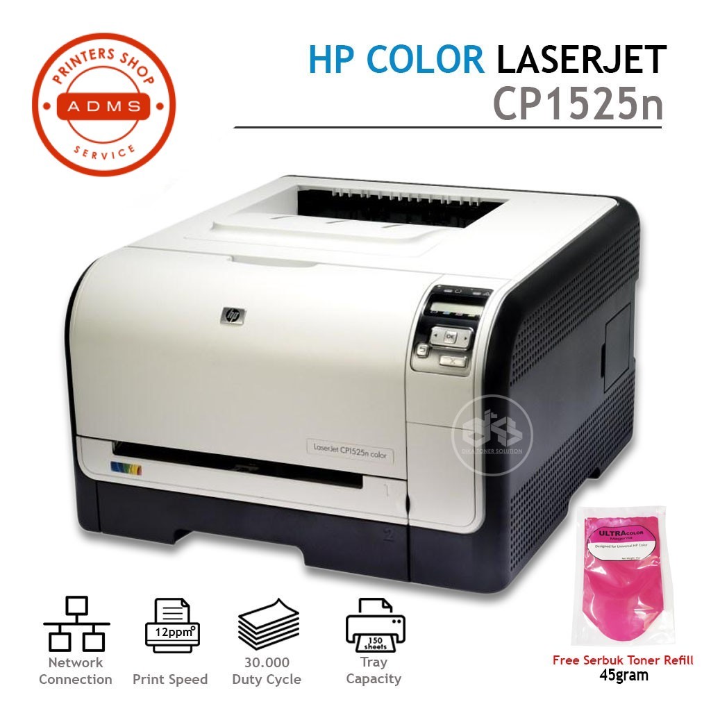 Printer Hp Color LaserJet CP1525n Laser Color A4 F4