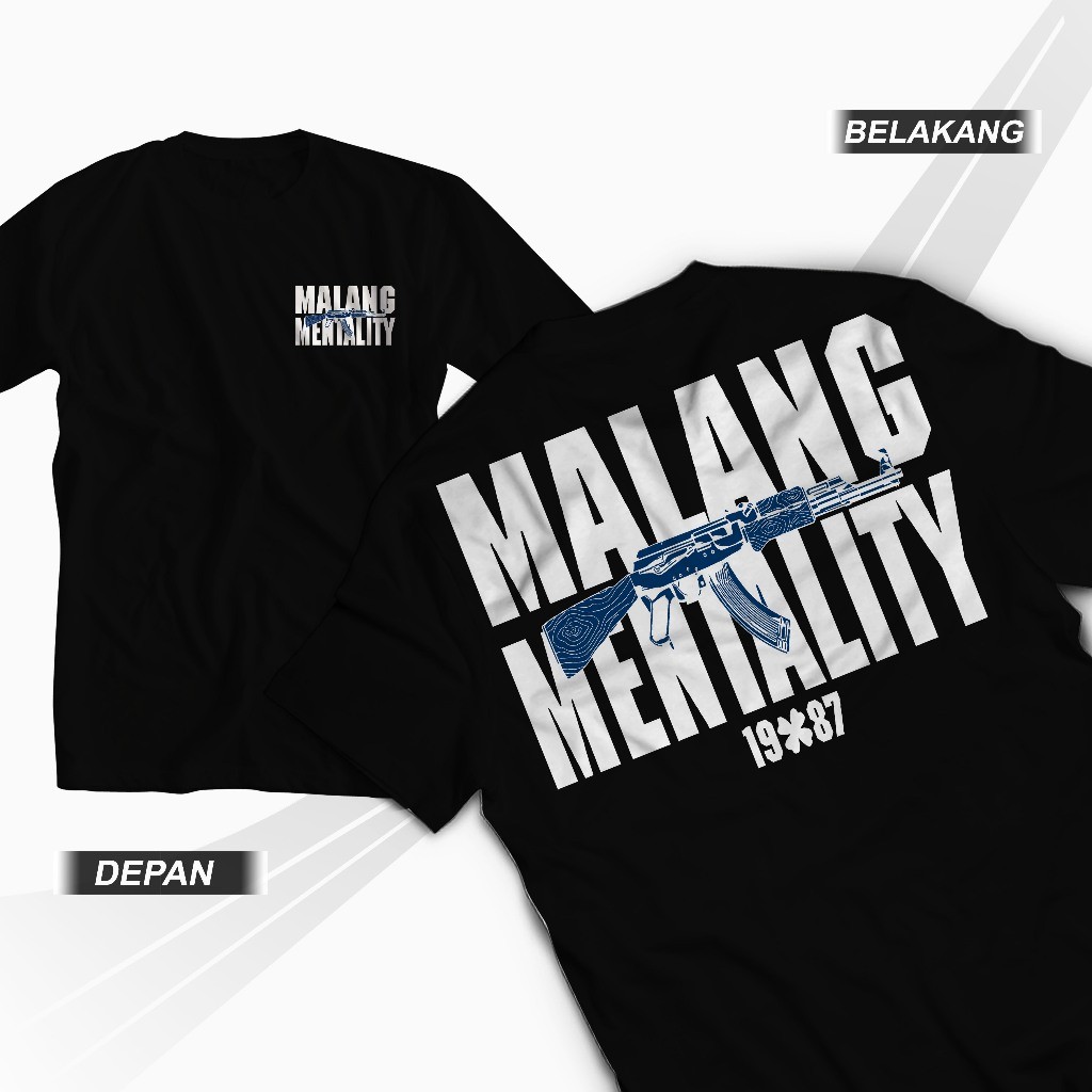 Kaos Distro Malang Mentality 1987 Pria Wanita Lengan Pendek