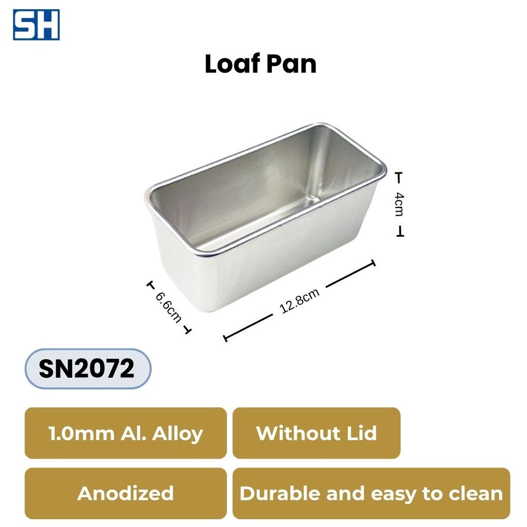 Loyang Roti Tawar Tanpa Tutup Aluminium Alloy Toast Loaf Baking Pan Sanneng SN2072