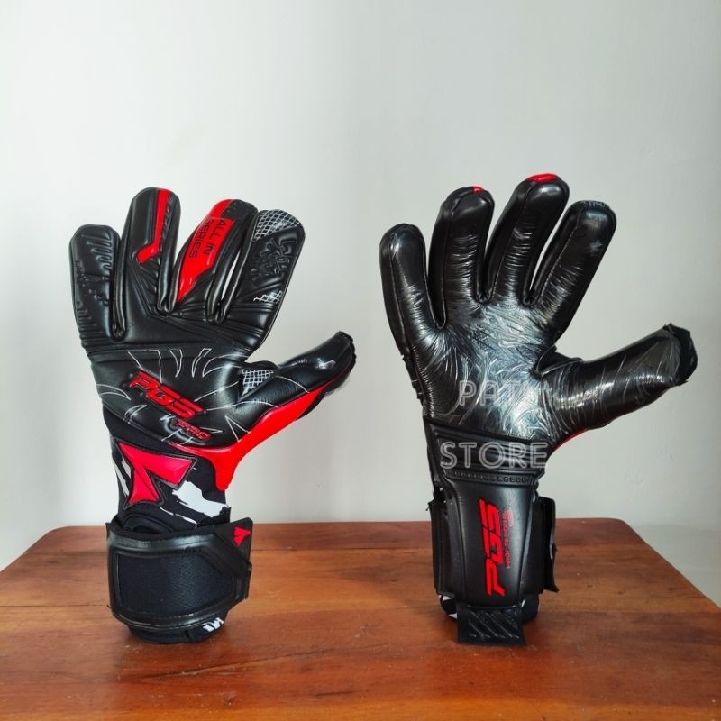 SARUNG TANGAN KIPER PGS PRO ALL IN SERIES BLACK RED  2024 ORIGINAL     Berkualitas