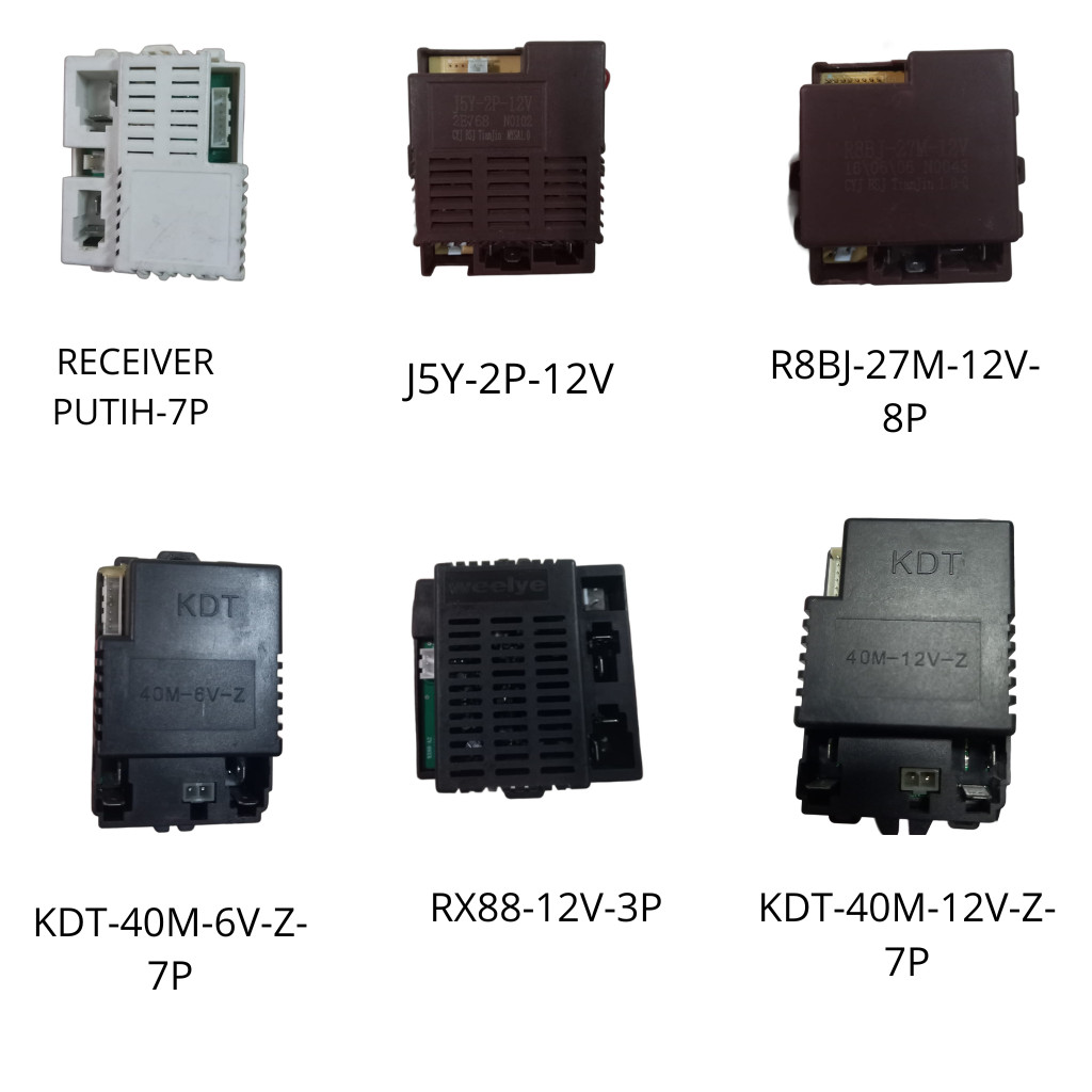 Receiver 12V / 6V RECEIVER PUTIH-7Pin Terminal J5Y-12V- 2Pin Terminal R8BJ-27M-12V-8Pin Terminal KDT