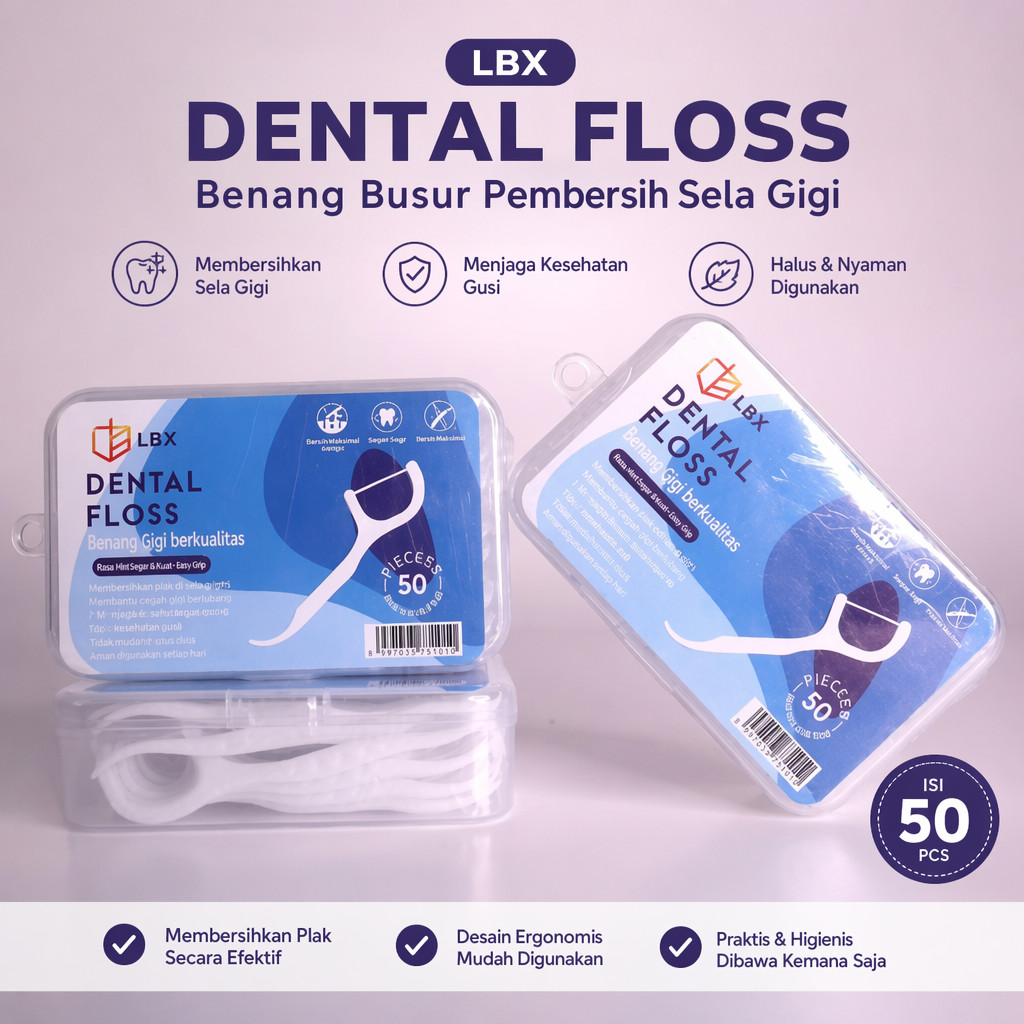Extra Comfort Dental Floss Benang Pembersih Selah Tusuk Gigi isi 50