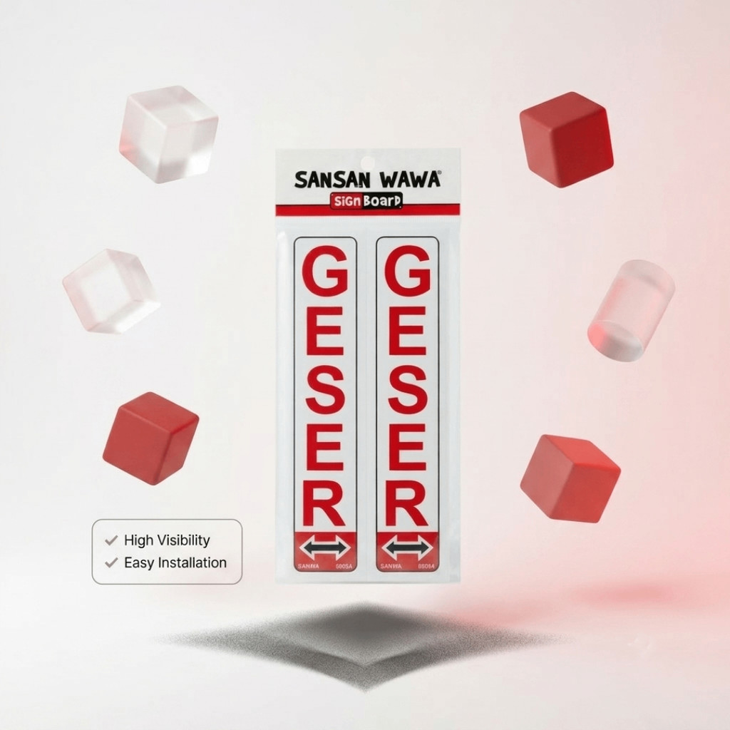 Stiker Pintu Sansan Wawa Sign Board Geser Sticker Tempel Akrilik Kaca Acrylic Door Sign Petunjuk Ara