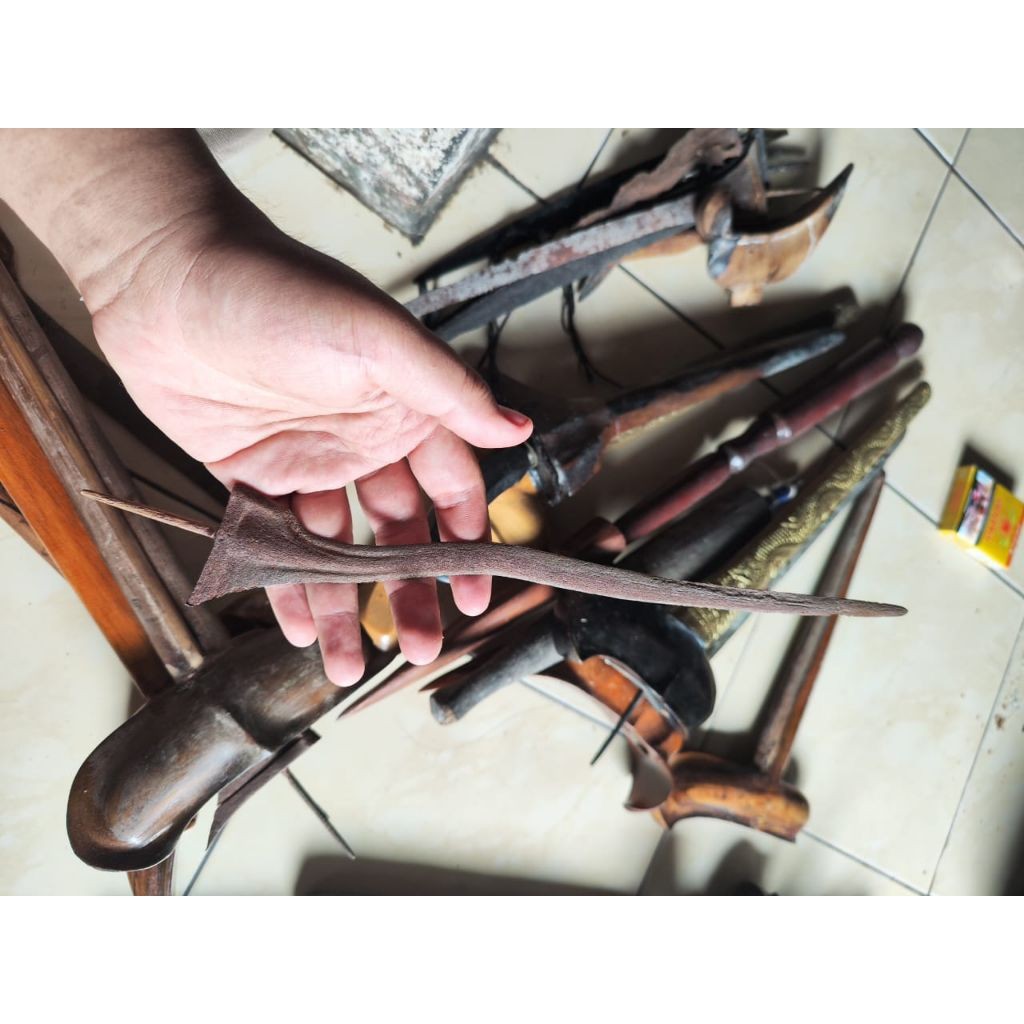 Wilah Keris Luk Kuno Kosongan Patrem Jimatan Sepuh Asli Mentahan Bawaan Dusun Tua Original