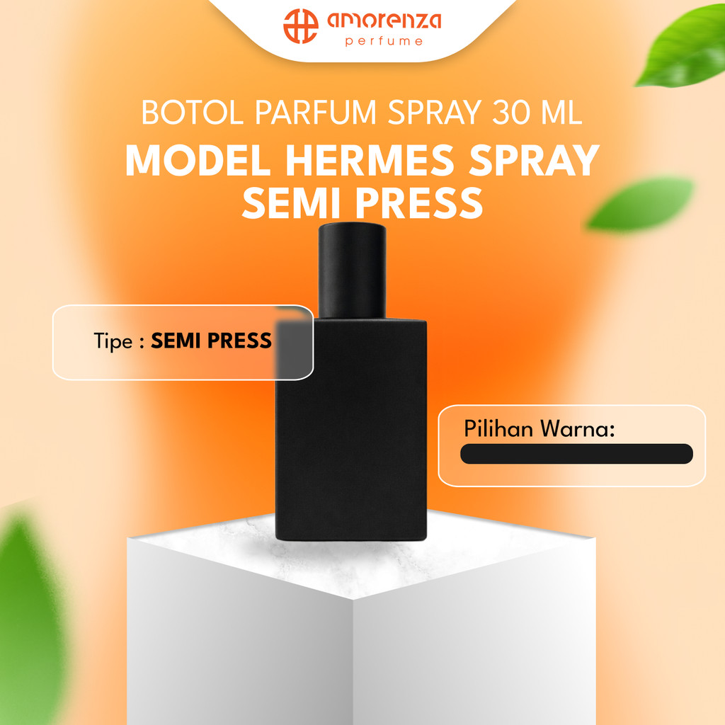 Botol Parfum Hermes Full Hitam 30ML Press - Botol Hermes Press 30 ML Full Hitam - Botol Perfume