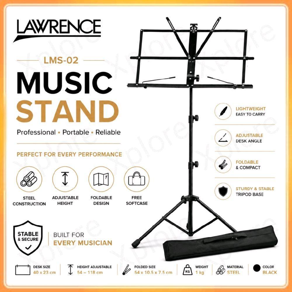 Stand Buku Musik / (FREE SOFTCASE) Stand Book Music Sheet LAWRENCE LMS-02 Portable Lightweight Folda