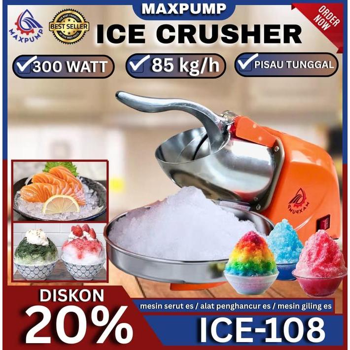 MAXPUMP Mesin Es Serut / Ice Crusher / Mesin Serut Es Batu Listrik / Mesin Penghancur Es / Mesin Gil